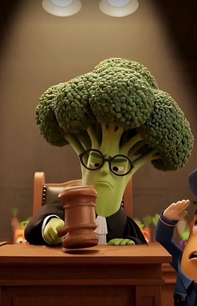 Animated broccoli judge